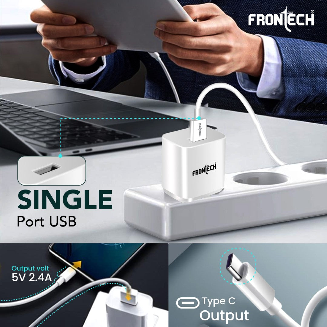 Frontech 12W/2.4A Mobile Charger | Ultra Fast Charging, Quick Charge 3.0, (0951CW, White) Frontech 12W/2.4A Mobile Charger | Ultra Fast Charging, Quick Charge 3.0, (0951CW, White)